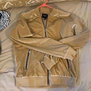 Funky gold velvet bomber jacket